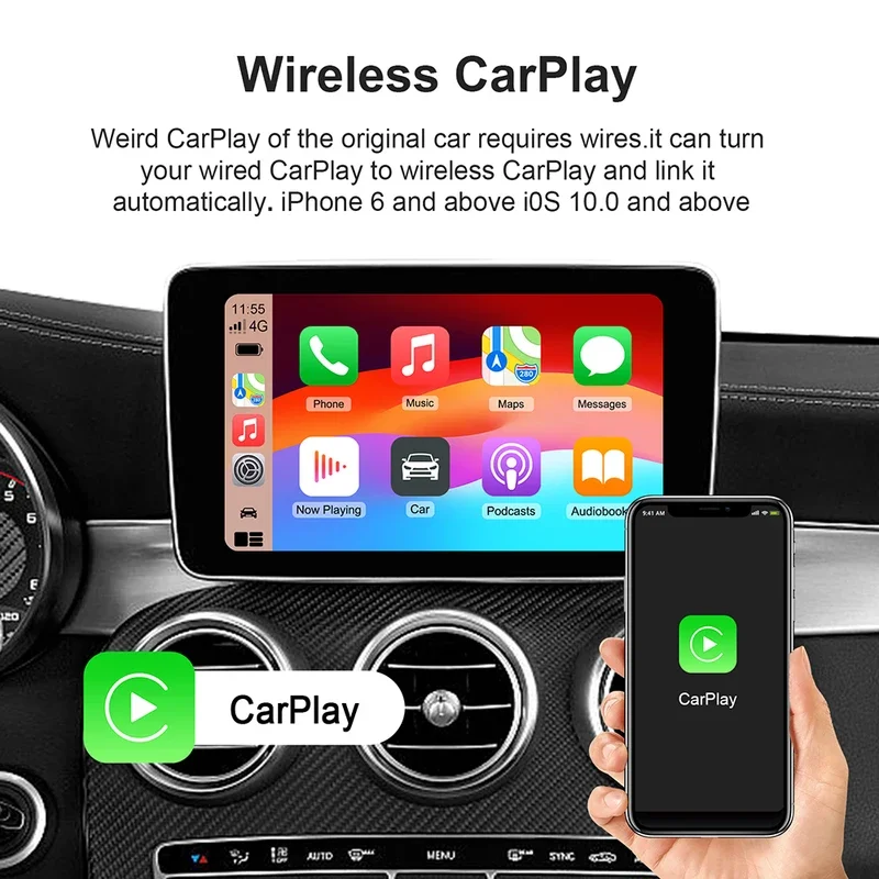 Carplay AI Box Android 13 Wireless Android Auto Smart TV Box For Youtube Netflix Toyota Mazda Hyundai Haval GMC Ford MG - Image 5
