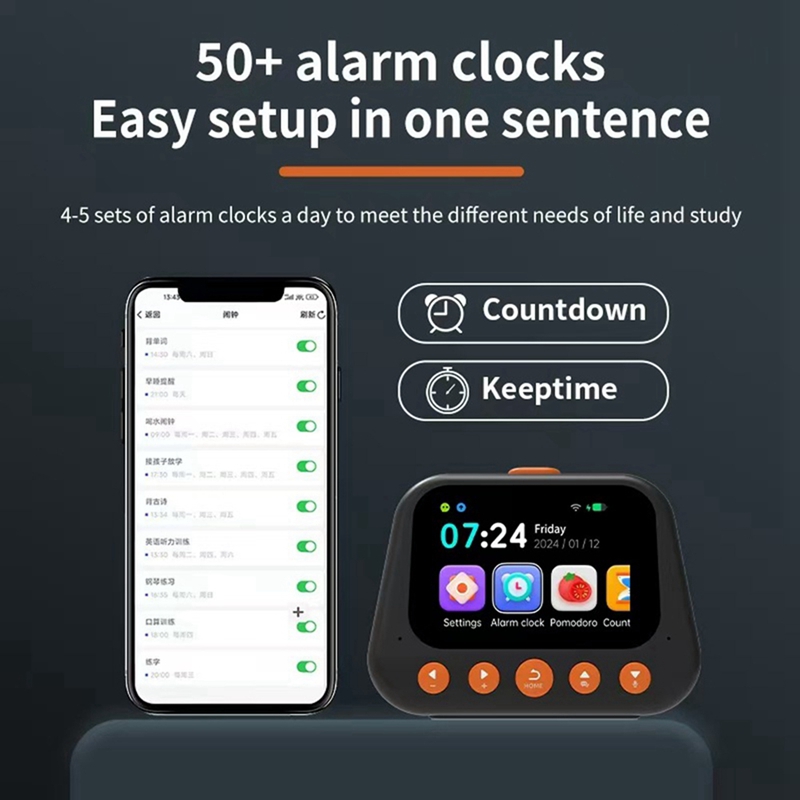 Children's AI Intelligent Alarm Clock Multifunctional Voice Dialogue Machine Time Management Self-Disciplined Clock B-AT48 - Image 5