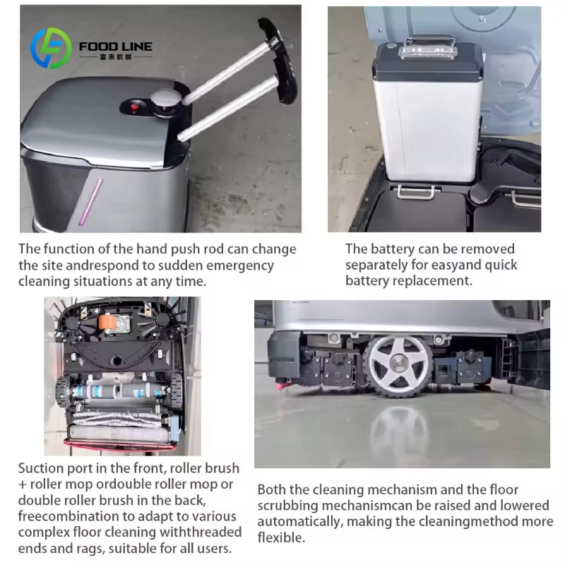 Cleaning Robot Intelligent Commercial Electric AI Sweeping Vacuum Wash Mop Scrub Wet Dry for Restaurants Commercial Customized - Image 4