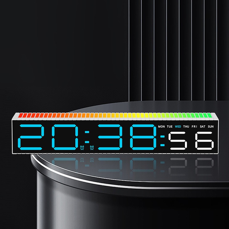 Creative LED Electronic Clock, Electronic Clock, Colorful Pickup Clock, Nine-color Changeable, Three-Speed Brightness Adjustment