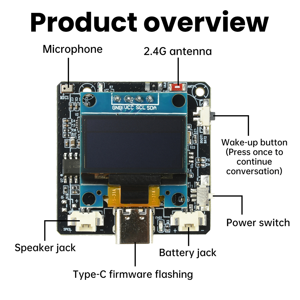 ESP32-C3 0.96-Inch Screen Development Board AI dialogue Voice Chat Module Supports Xiaozhi/Deepseek/Intelligent AI Large Models