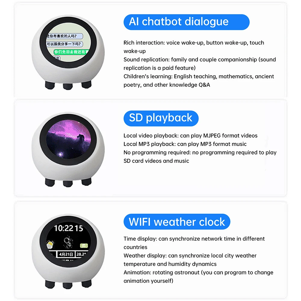 ESP32-S3 Voice Module With 1.28 Inch Display Screen Xiaozhi AI Deepseek Artificial Intelligence Voice Robot Development Board - Image 4