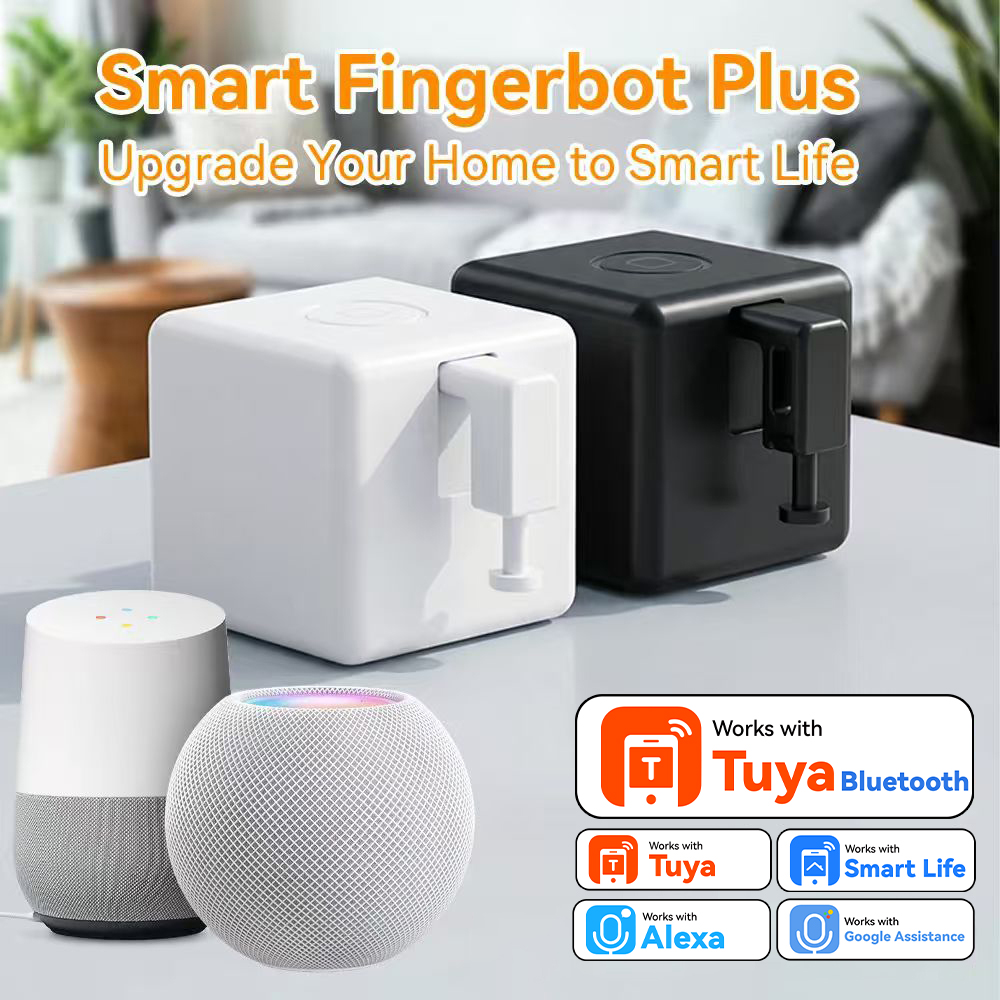 Fingerbot Plus Bluetooth Smart Button Pusher Robot for Coffee Maker PC and Home Alexa Google Voice Control for Smart Life Timer