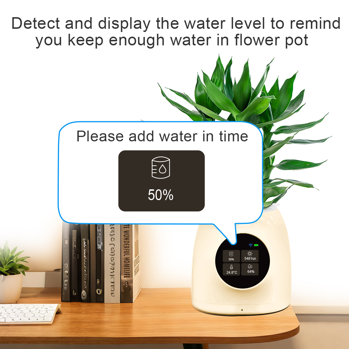 LINCUKOO Tuya Smart AI Flower Pot Gen1 Desktop WiFi Planter, Enhanced AI Voice Chat Support ChatGPT Gemini Tuya Device Linkage - Image 4