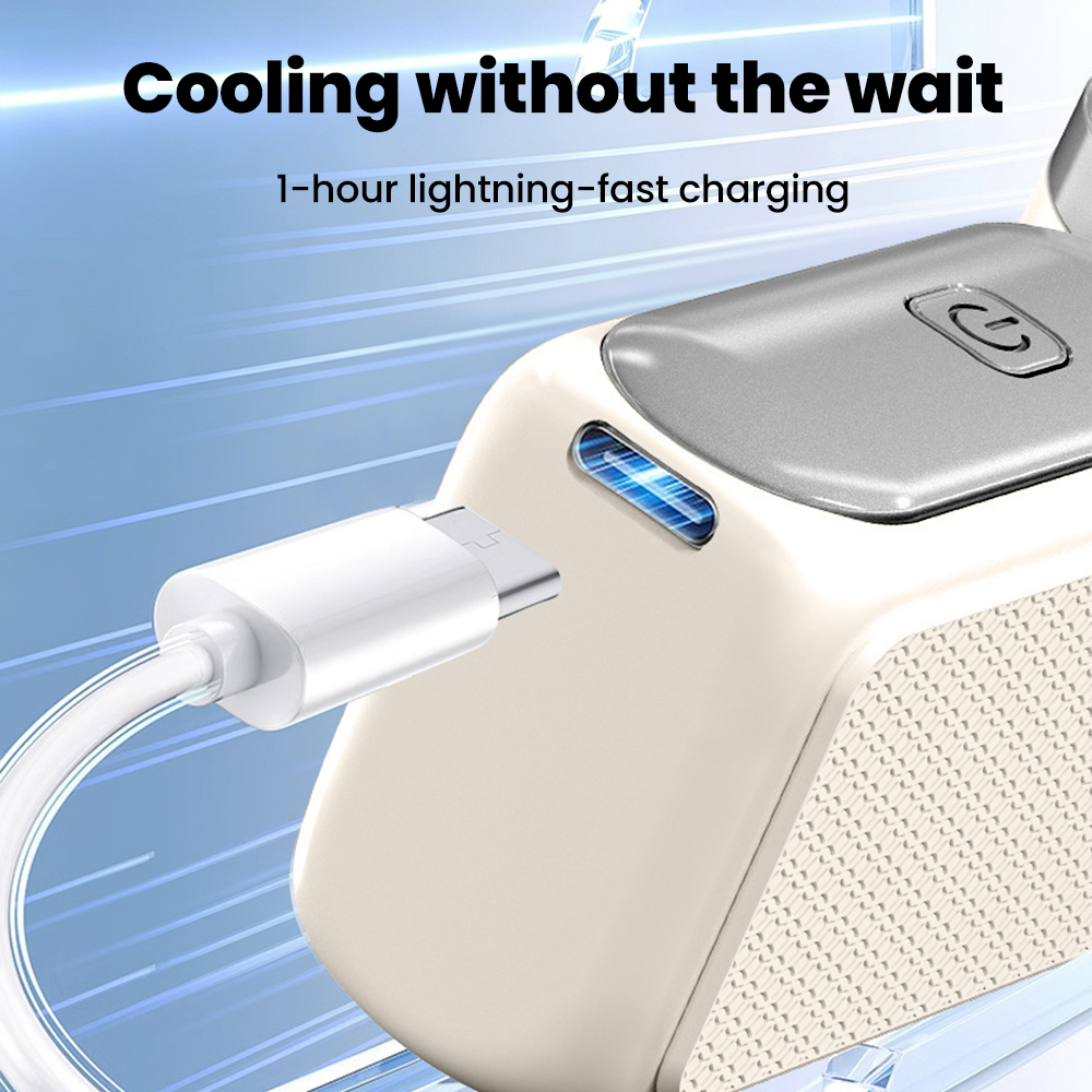 Mini Portable Handheld Fan With Cooling Effect AI Chip Control Powerful 5-speed Wind Adjustable Electric Fan Type-C Ports Charge - Image 6