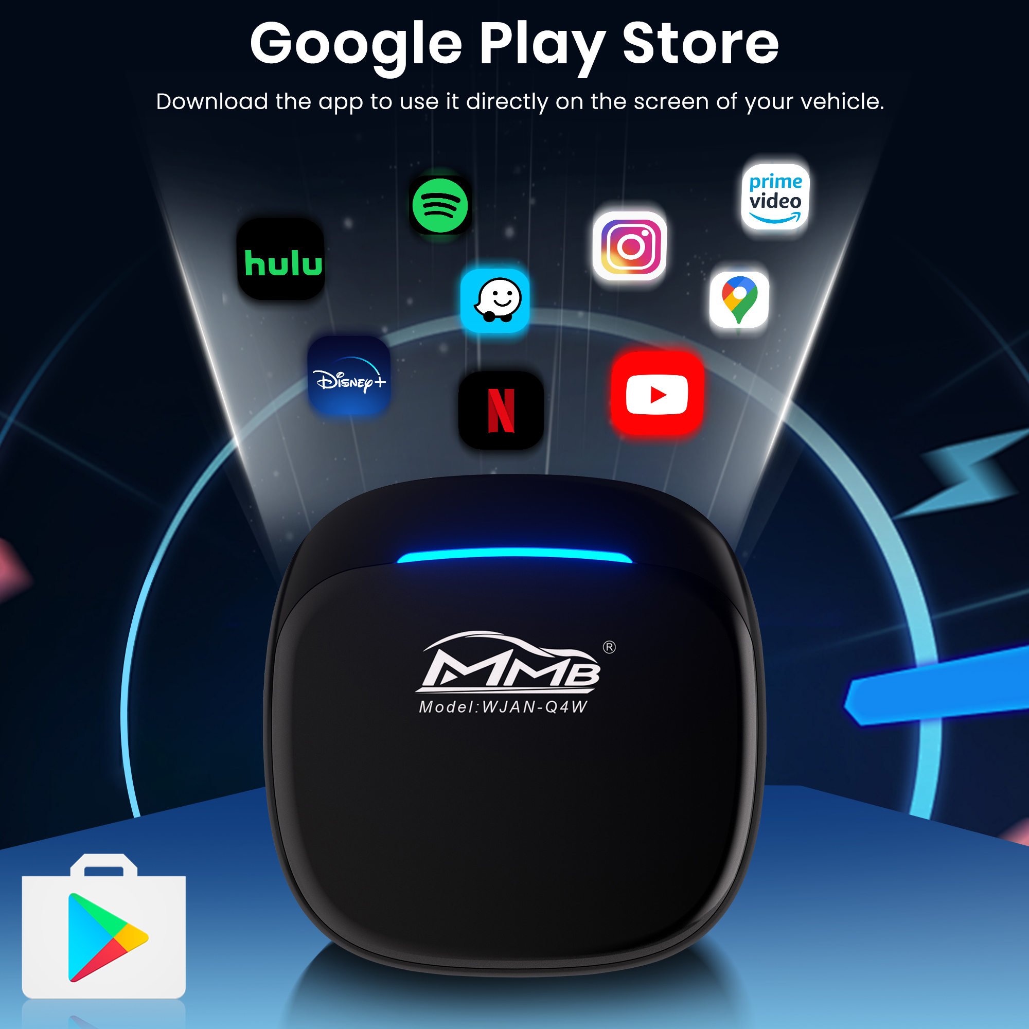 MMB Max 5.0 Smart Box CarPlay Wireless Android Auto AI Box Andriod13 TV Box QCM6225 8 Cores 8+128G TF Card 256G Split-Screen WiFi