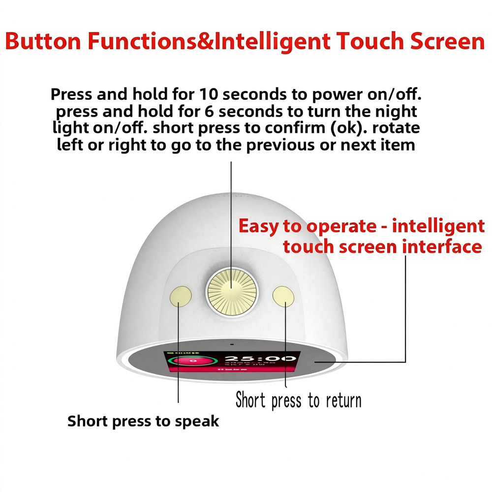New Intelligent AI Electronic Fun Intelligent Touch Screen with Q & A Dialogue Accompanying Toys Alarm Clock Multilingual Gift - Image 6