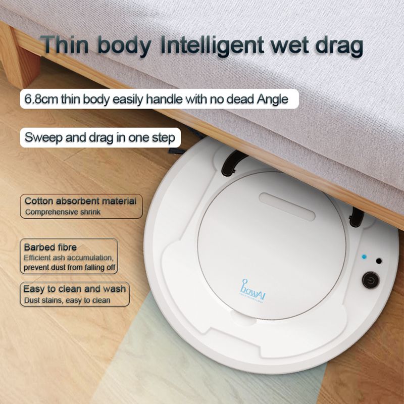 Obow AI Automatic Vacuum Cleaner Robot Wireless 3-In-1 Multifunctional USB Rechargeable Wet & Dry Smart Home Sweeping Cleaning