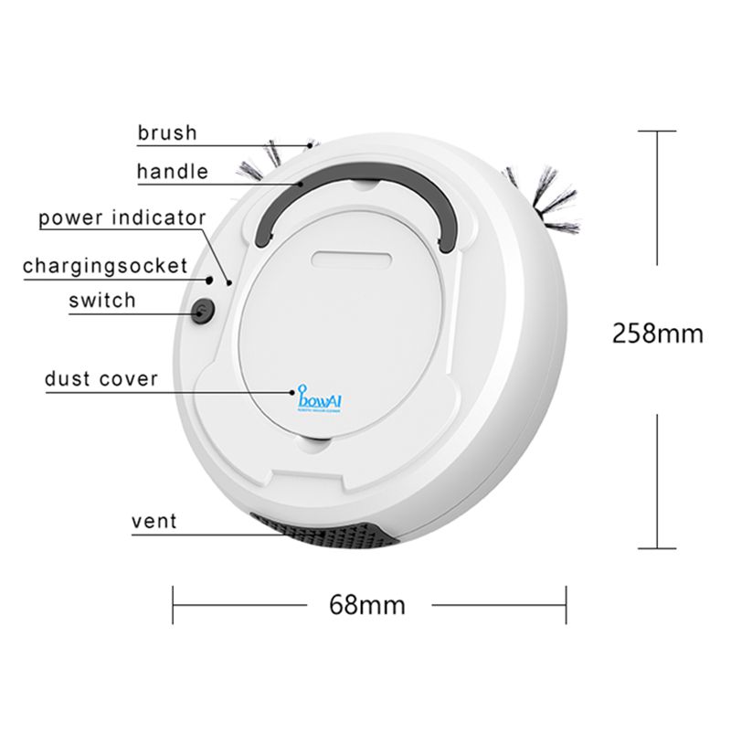 Obow AI Automatic Vacuum Cleaner Robot Wireless 3-In-1 Multifunctional USB Rechargeable Wet & Dry Smart Home Sweeping Cleaning - Image 4