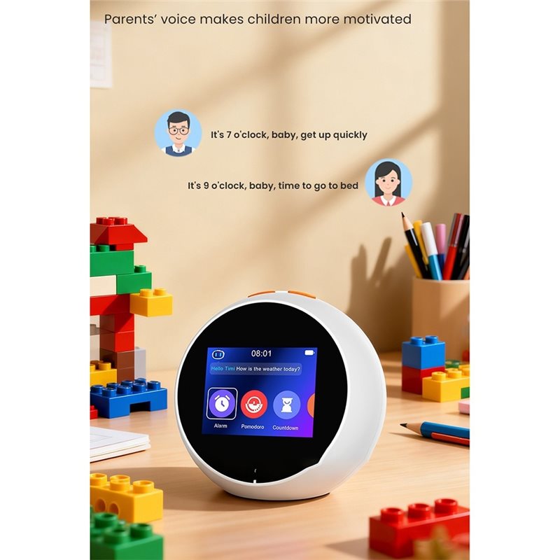 Premium-AI Voice Interactive Learning Machine Touch Screen AI Smart Alarm Clock Time Management Children Story Reading Companion - Image 3