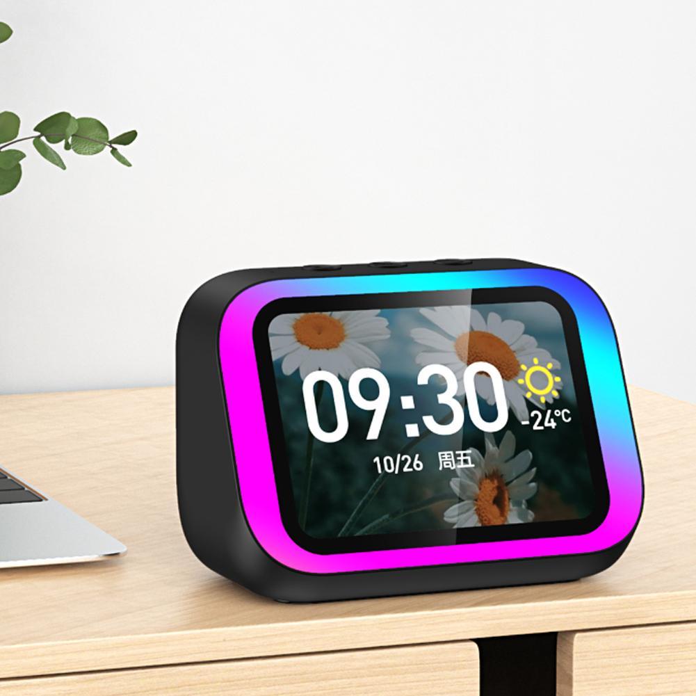 Smart Alarm Clock Bluetooth Speaker AI Intelligent Wireless Weather Display Night Light Music Stories Player Perfect Gift - Image 3
