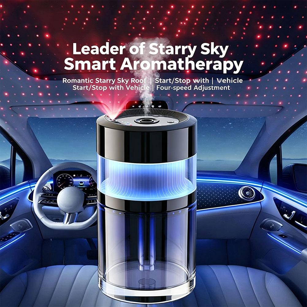 Smart Car Air Freshener AI Auto On/Off Aromatherapy Diffuser with Starry Sky Projection 3 Mist Modes Rechargeable Car Fragrance - Image 4
