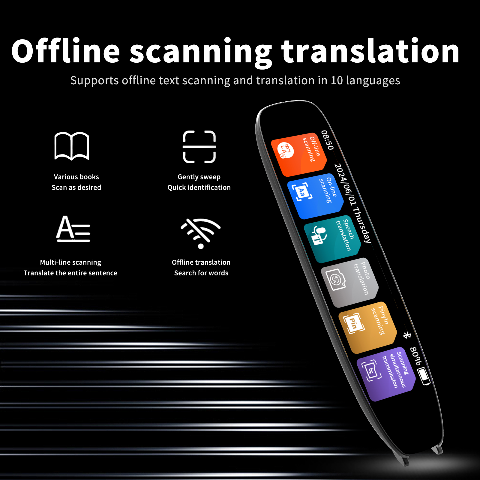 Smart Voice Translator 142 Languages WIFI Scan Translation Pen Ai OID PEN Scanning Translation Pen For Business Travel Abroad - Image 3
