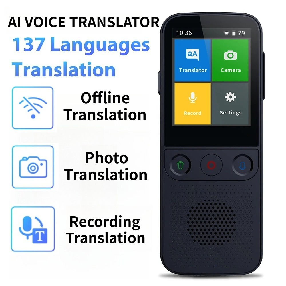 T10 Pro Portable Audio Translation 138 Language Smart Translator Offline in Real Time Recording AI Voice Photo Translator Device