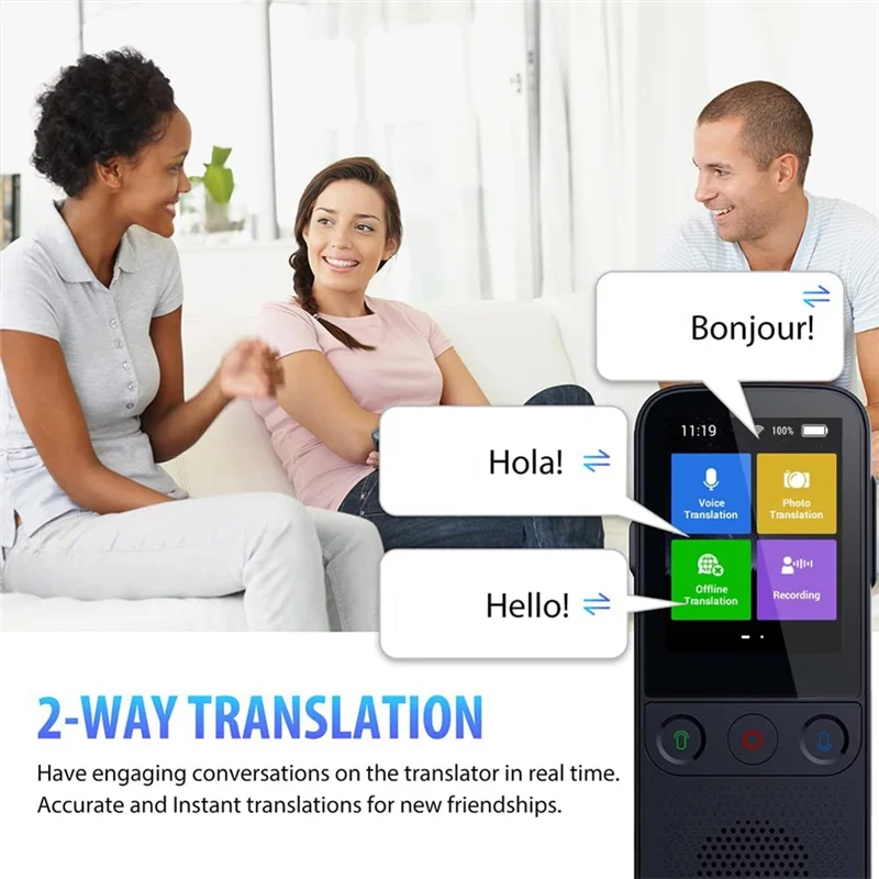 T10 Pro Portable Audio Translation 138 Language Smart Translator Offline in Real Time Recording AI Voice Photo Translator Device - Image 4
