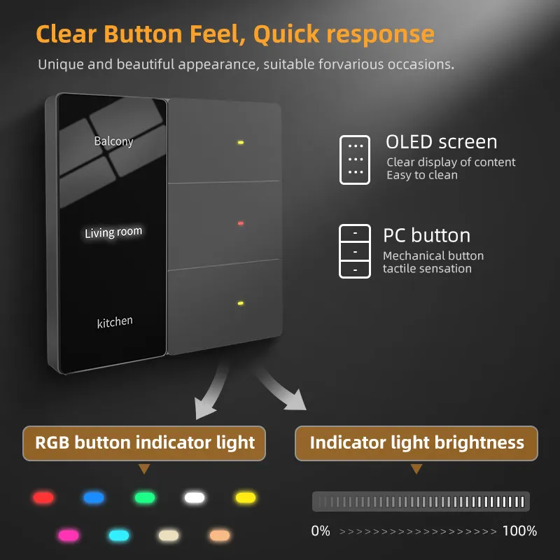 Tuya Smart Life Zigbee Smart LED Display Switch Supports Multi Language Settings APP Remote Control AI Voice Control AC100-240V - Image 3