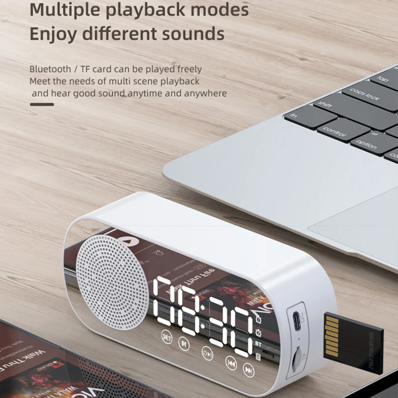 Wireless Bluetooth Speaker, Multi-functional Loud Subwoofer Clock, Mini AI Smart Alarm Clock Speaker - Image 3