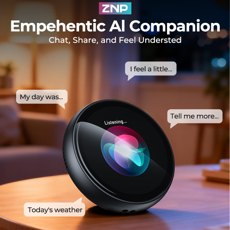 ZNP AI Personal Assistant HD Screen With  Real-time Translation Magnetic Digital Badge Z01 Voice Chat Emotional Companionship