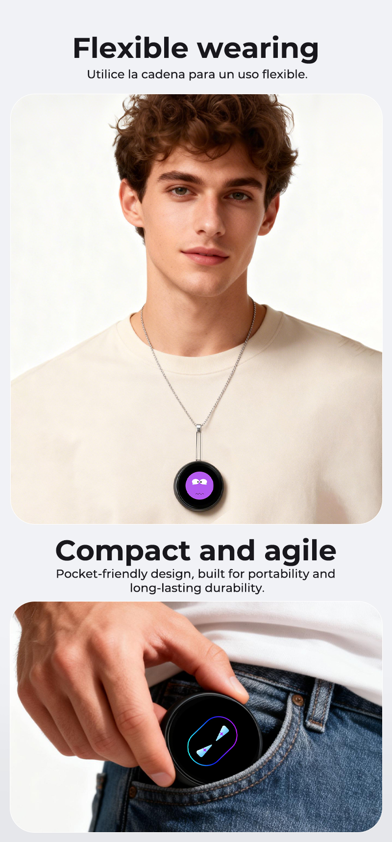 ZNP AI Personal Assistant HD Screen With  Real-time Translation Magnetic Digital Badge Z01 Voice Chat Emotional Companionship - Image 4