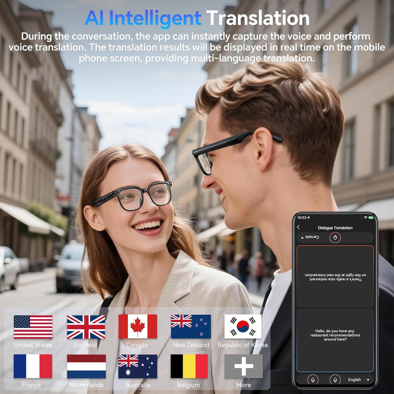 2026 New Smart AI Glasses 1080P HD Video Record Camera ChatGPT Bluetooth Call 32GB ROM Language Translation Music Sunglasses Men - Image 5