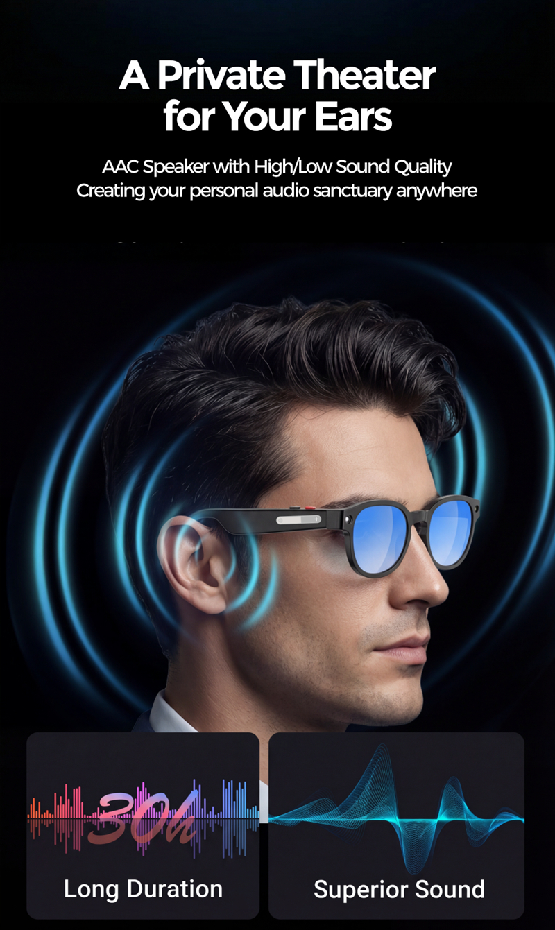4K HD AI Camera Glasses 800MP Photochromic Multifunctional Smart Glasses Bluetooth Calling Photo Video ChatGPT Music Translation - Image 4