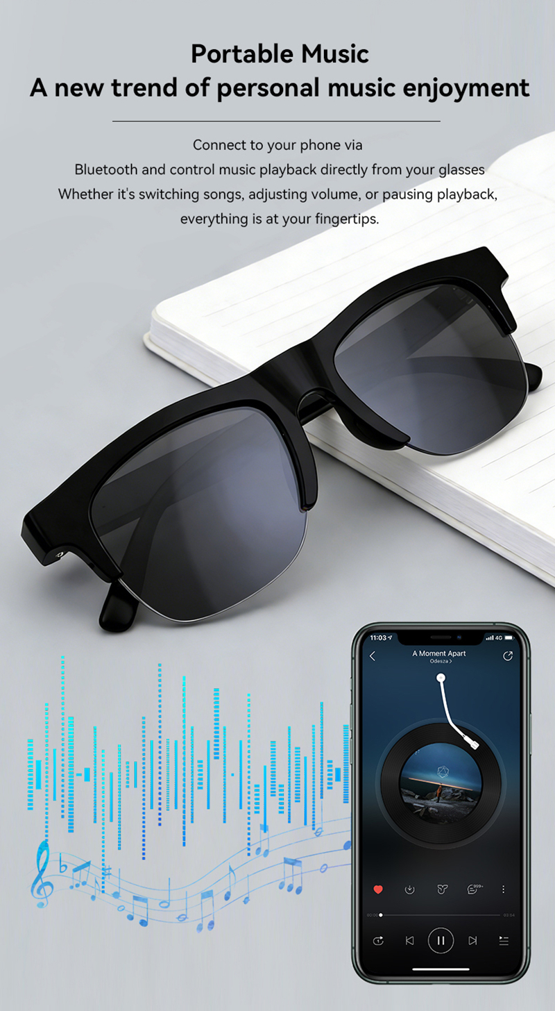 AI Smart Glasses 4K Remote Control Touch Photo Camera Recording Translator Voice Assistant Wireless Bluetooth Eyewear