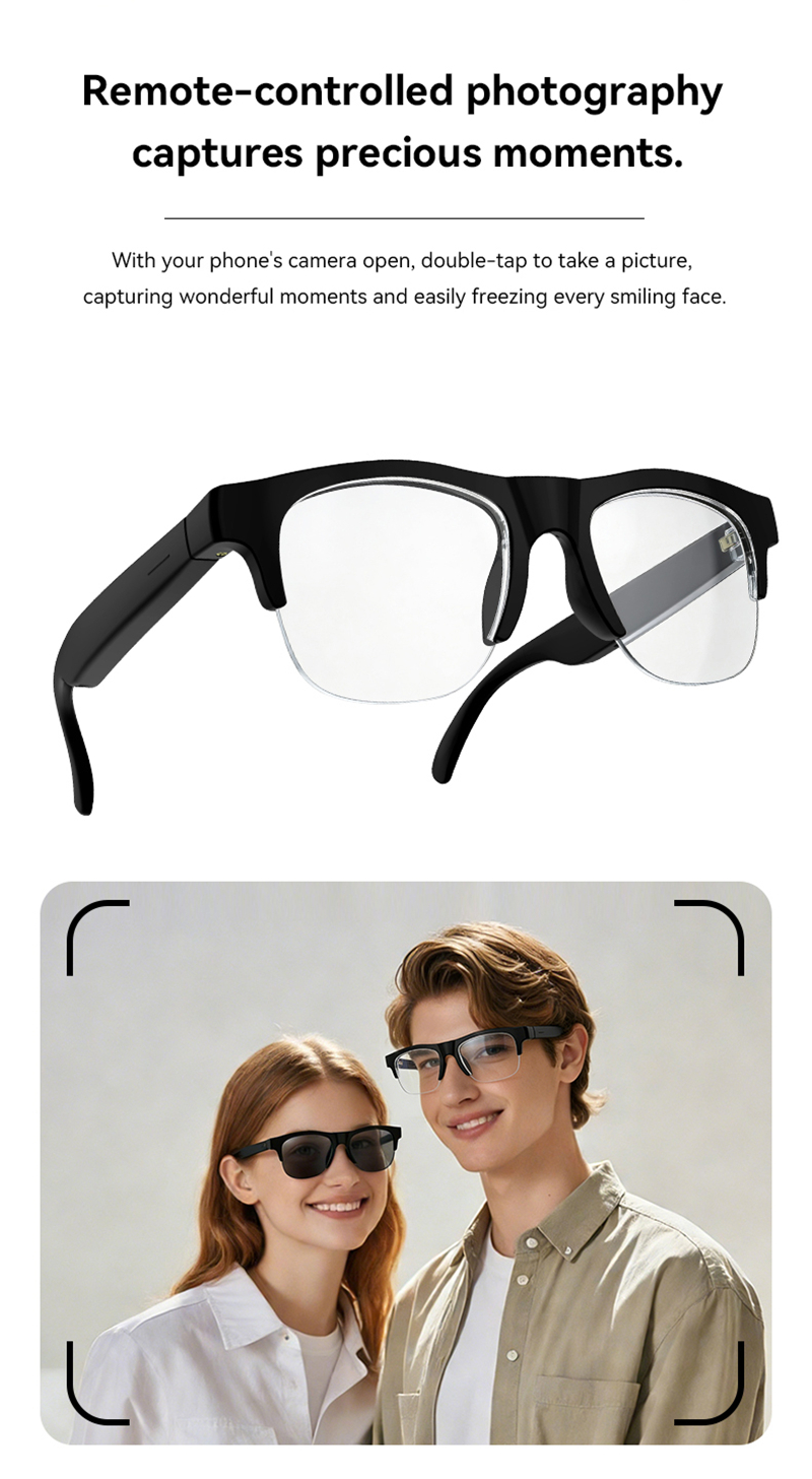 AI Smart Glasses 4K Remote Control Touch Photo Camera Recording Translator Voice Assistant Wireless Bluetooth Eyewear - Image 5