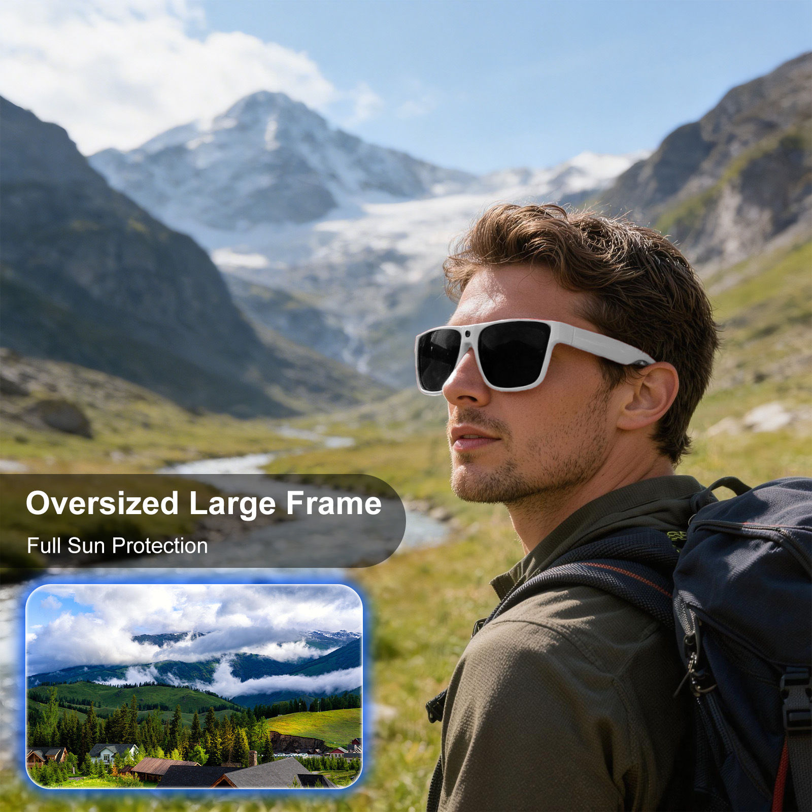 Intelligent AI Sunglasses HD with 800W Pixel Shooting and Camera for Recording Bluetooth Music Calling Outdoor Sports Shooting - Image 6