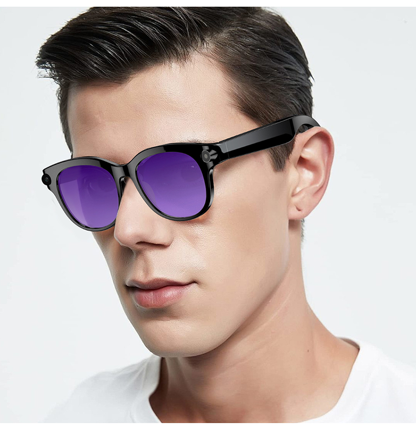 Lenovo AI Remote Control Touch Smart Glasses with Photo Camera Recording Translator Voice Assistant Music Bluetooth Sunglasses - Image 3
