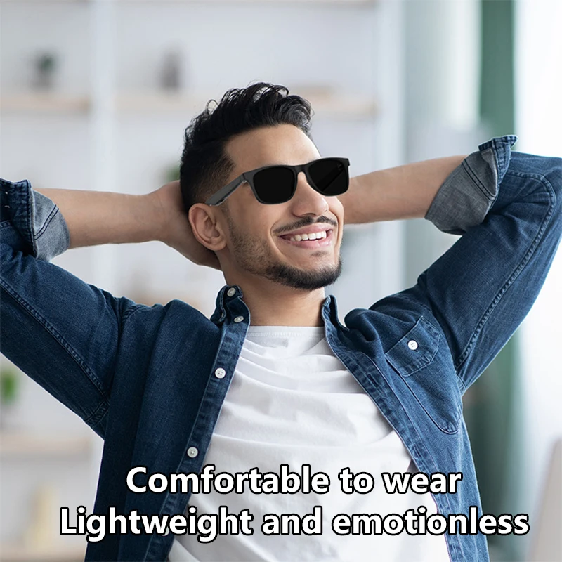 Lenovo AI Remote Control Touch Smart Glasses with Photo Camera Recording Translator Voice Assistant Music Bluetooth Sunglasses - Image 4