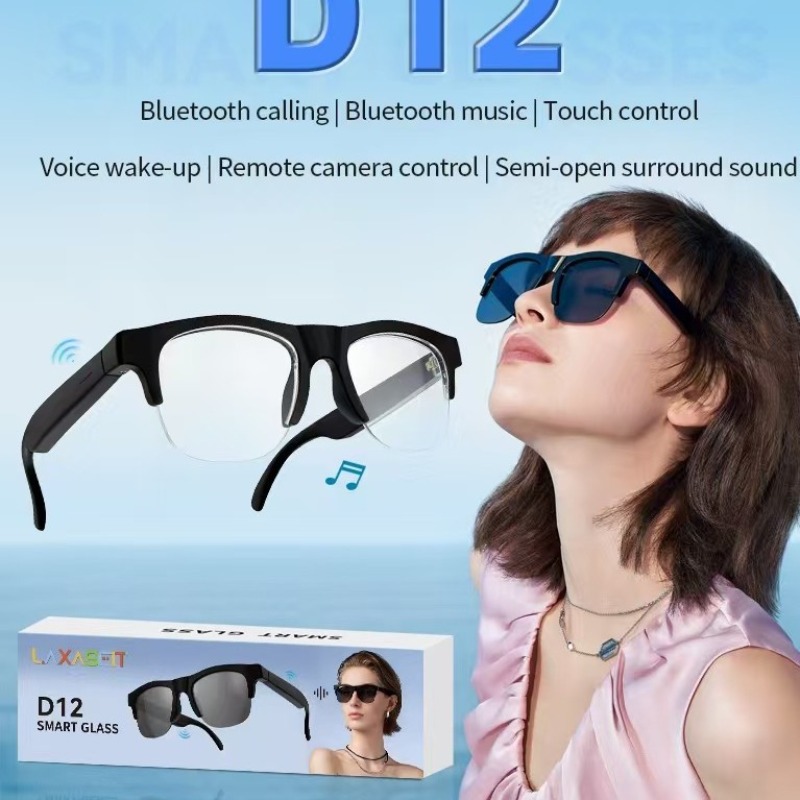 Smart AI Bluetooth Sunglasses Glasses Call Outdoor Sports Headphones HIFI Black Technology Anti-touch UV for Men and Women New