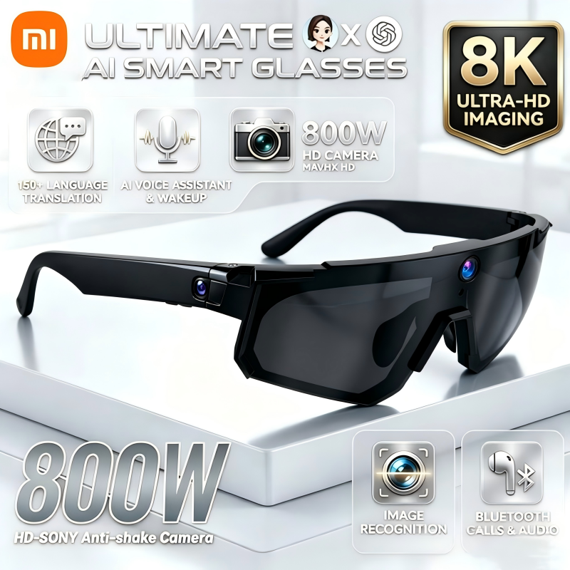 Xiaomi AI Smart Glasses ChatGPT 1080P Camera 8MP Anti-shake Cycling Video & Photo Sport Sunglasses Dual Mic 32GB Windproof Goggles