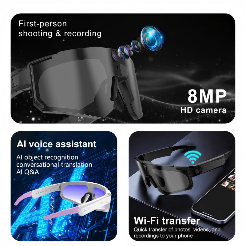 Xiaomi AI Smart Glasses ChatGPT 1080P Camera 8MP Anti-shake Cycling Video & Photo Sport Sunglasses Dual Mic 32GB Windproof Goggles - Image 6