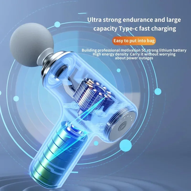 2025 Portable AI Fascial Massage Gun Electric Percussion Massager Body Relaxation With 4 Replaceable Massage Head LED Night Light - Image 4