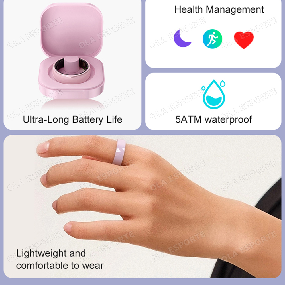 2026 New Ceramics Smart Ring Health Tracker With Blood Pressure/Oxygen/Heart Rate Monitor Sleep & Sports Tracking IP68 Waterproof - Image 6