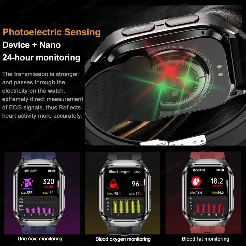 2026 New Upgrade AI Diagnostic  Airbag Precise Blood Pressure Health Smart Watch Uric Acid ECG Blood lipids Smartwatch Men Women - Image 4
