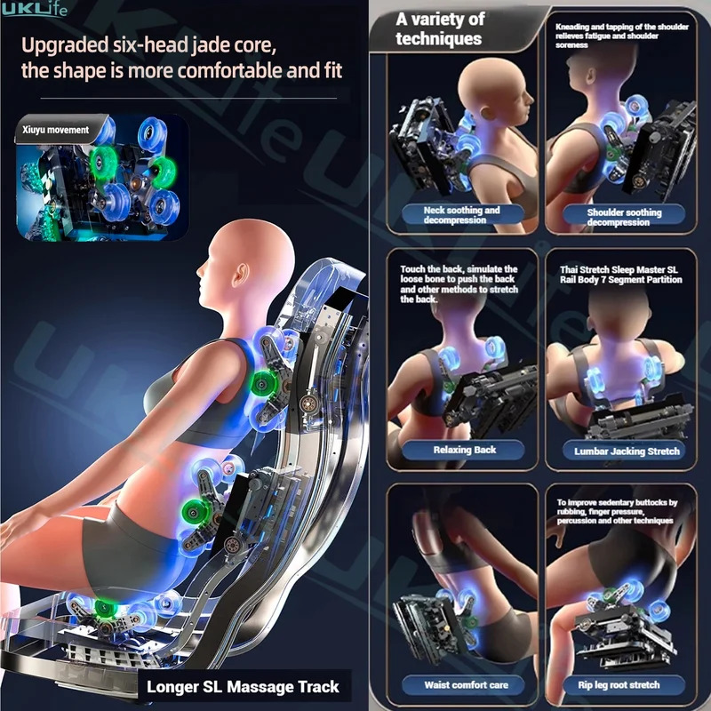 2026 Upgrade 6D Jade Roller Full Body Massage Chair AI Voice Control Zero Gravity Auto Body Scan Home Relax Sofa Chair 1