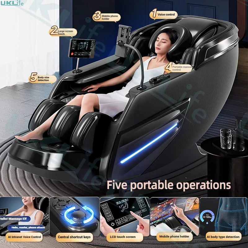 2026 Upgrade 6D Jade Roller Full Body Massage Chair AI Voice Control Zero Gravity Auto Body Scan Home Relax Sofa Chair 1 - Image 5
