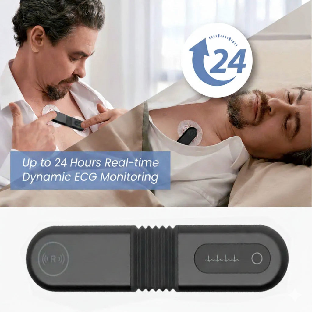 Bluetooth Dynamic ECG, Wearable Holter ECG, 24-hour Cardiac Abnormal Monitoring with AI Analysis Data Recording - Image 5