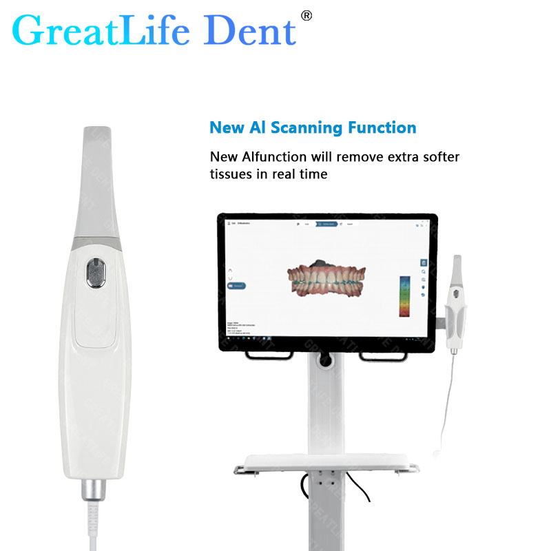 E Approved Dental Intra-oral Scanner 3D Real-time Display with AI Scanning Software+4 Tips Odontológico and Ortho Simulation