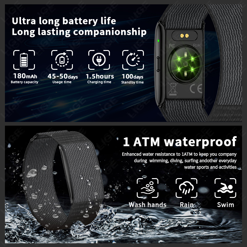 LIGE NO Screen Smart Wristbands With Heart Rate Sleep AI Health Monitor Report Smart Bracelet Incoming Call Notification Watches - Image 6