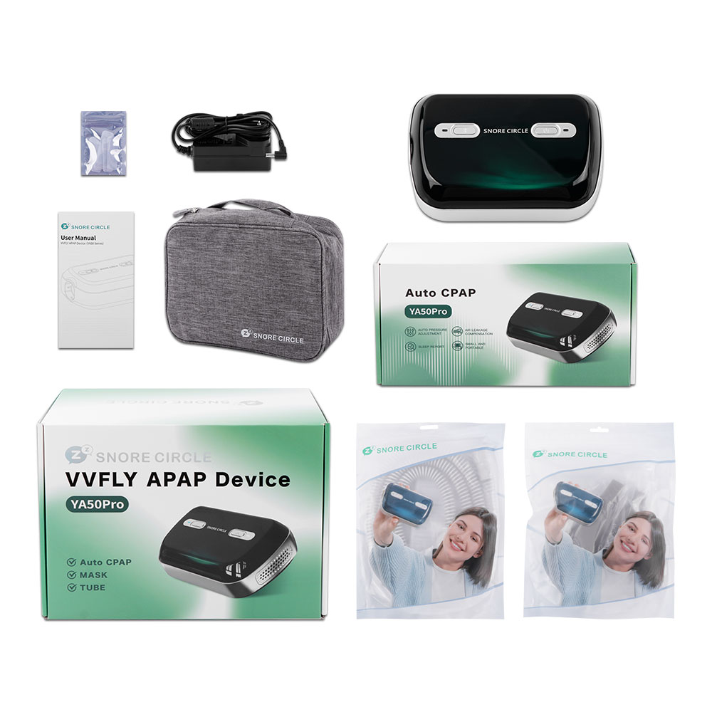 New Auto Mini CPAP/APAP Bluetooth Bilevel Ventilator Anti-Snoring and Apneai Maintain Optimal Humidity APP Monitoring with Mask