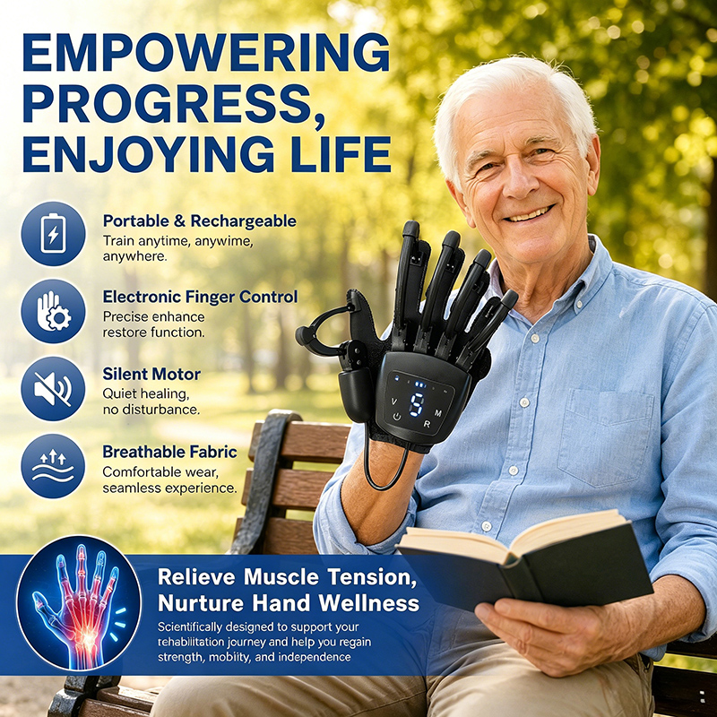 USB Electric Hand Training Robot Gloves, Adjustable Resistance Mechanical Hand Exoskeleton Glove Ergonomic Hand Exerciser