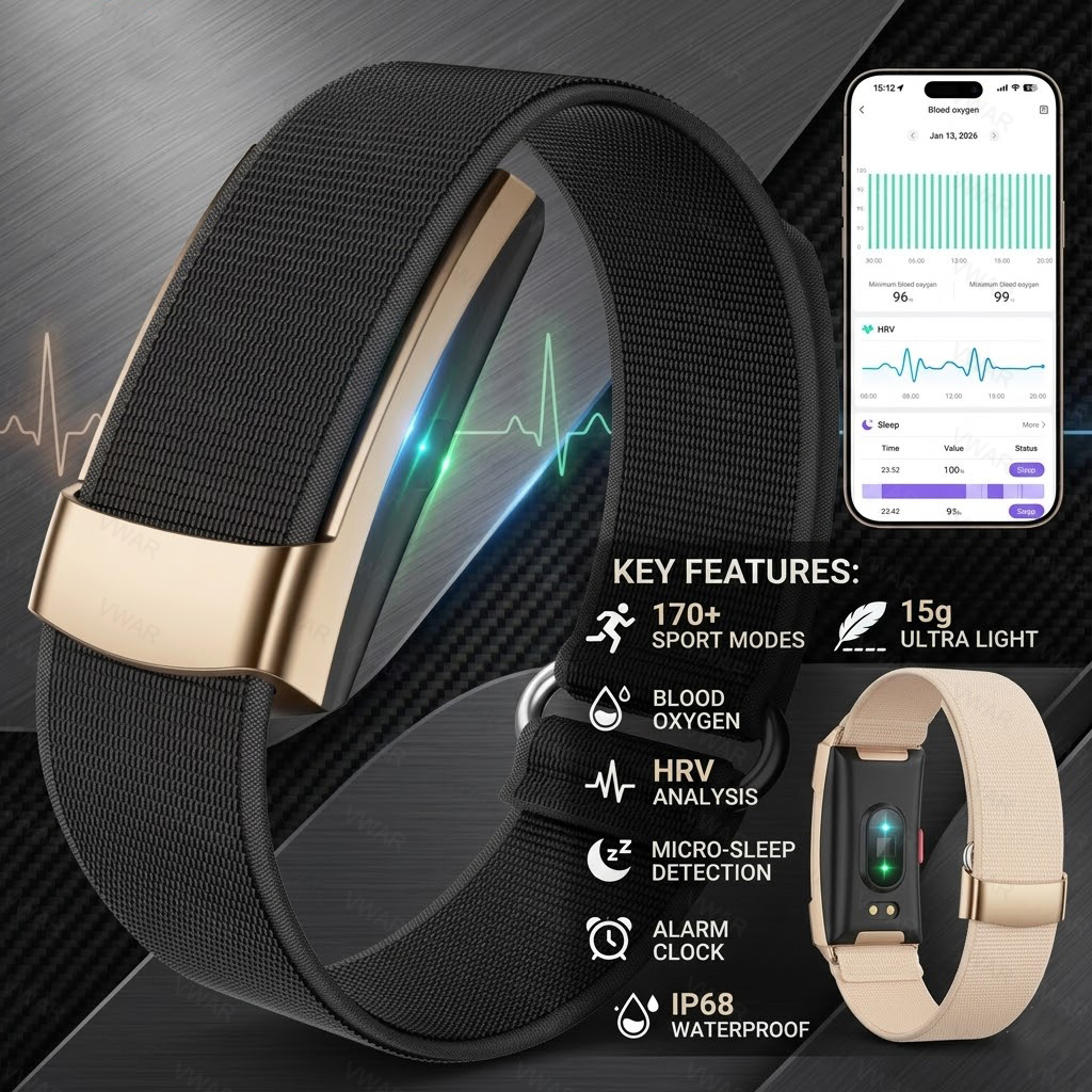 VWAR New GPS Sports Smart Bracelet Men AI Healthy Blood Oxygen Fitness Tracker Pedometer 170+ Sport Modes Smartwatch Band Women