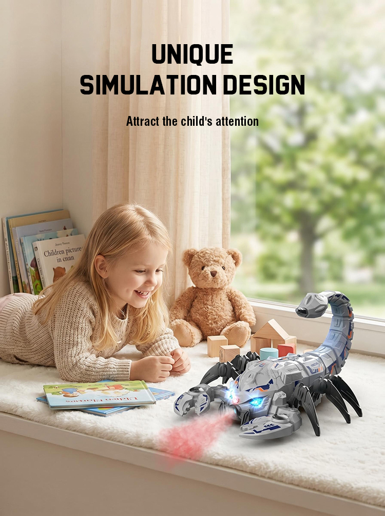 2.4G RC Mechanical Scorpion Remote Control Animals Electric Toy Mecha Scorpions with Sound Light Spray Model Toys for Boy Gifts