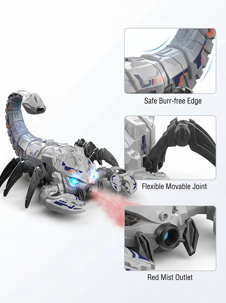 2.4G RC Mechanical Scorpion Remote Control Animals Electric Toy Mecha Scorpions with Sound Light Spray Model Toys for Boy Gifts - Image 5