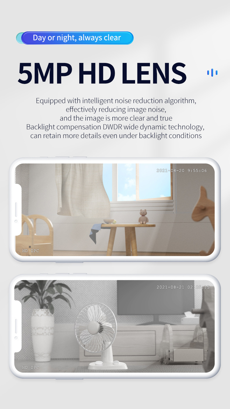 2MP 1080P V360pro APP Full Color Robot  IP Camera Wireless PTZ  Auto Tracking Intercom Baby Monitor Robot Man Security Monitor - Image 6