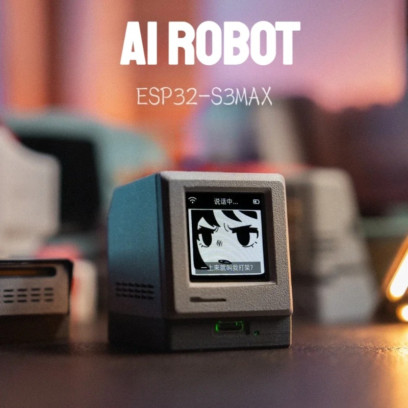 AI Desktop Robot Customizable DIY ESP32?S3MAX Retro Chat Robot Voice Dialogue Recognition Robot 3D Printing Voice Assistant Gift