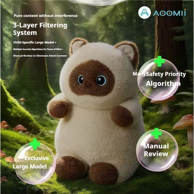 AI Intelligent Interactive Plush Cat Toy Multimodal Touch Sensitive Gravity Inductive Emotional Eyes Moving Tail Creative Gift - Image 3