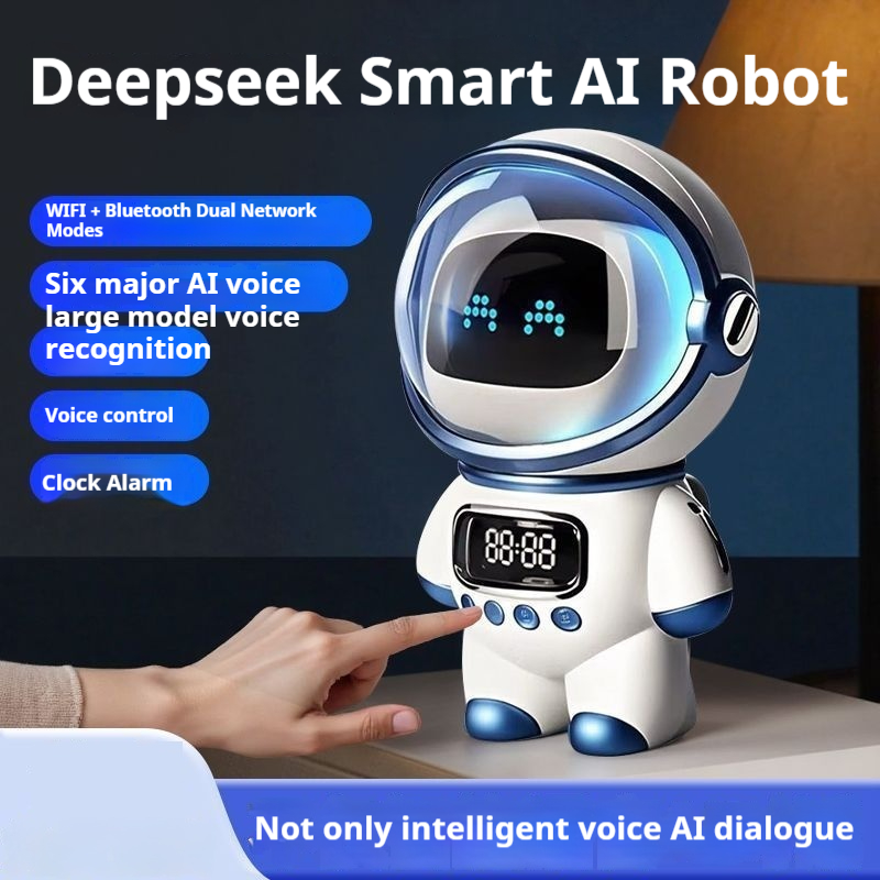 Ai Smart Ai Voice Chat Robot Bluetooth Speaker Digital Alarm Clock Sleep Aid Night Light Home Kids Companion Festival Gift - Image 3